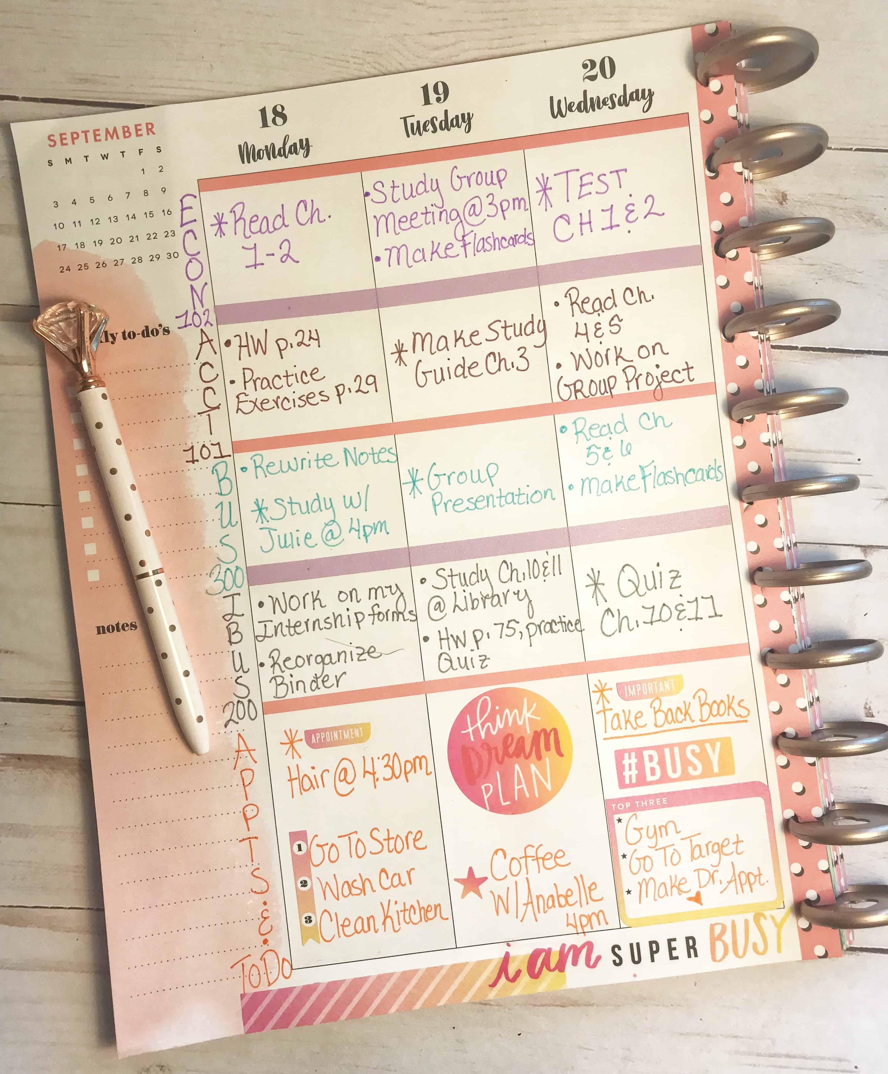 Planner Section Ideas