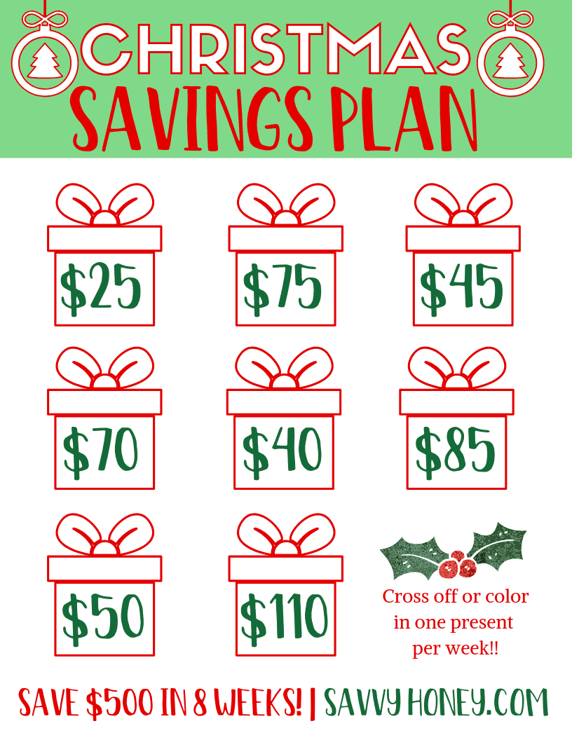 Christmas Savings Plan Save 500 For Gifts Challenge