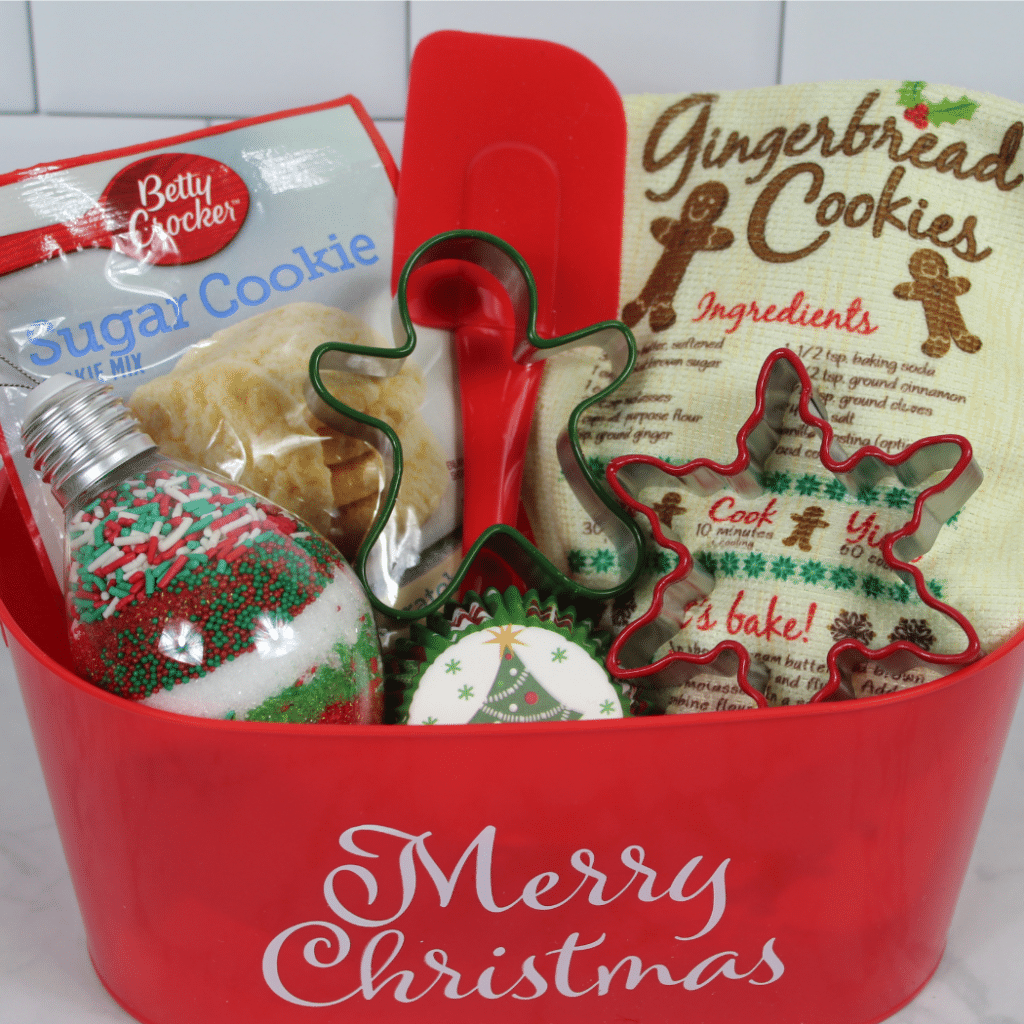 Cheap Diy Christmas Baking Gift Basket From Dollar Tree